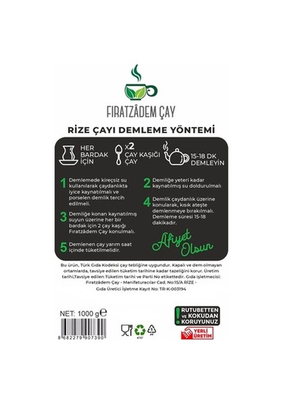 Fıratzadem Siyah Dökme Çay 1 KG