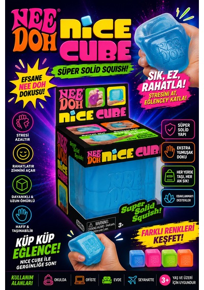 Süper Yumuşak Kare Mavi Squish Oyuncak Stres Giderici Rahatlatıcı Oyuncak