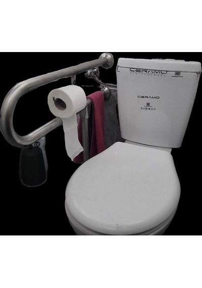 Engelli Tutunma Barı Tuvalet Kağıtlıklı Banyo Wc Paslanmaz Mat Satine Yüzeyli Sabit Ayarlanabilir Ayaklı Paslanmaz Çelik