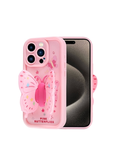 Apple Uyumlu iPhone 15 Pro Kılıf Kamera Korumalı Figür Tasarımlı Zore Kapya Kapak-pembe Açık Pembe Açık Pembe Açık