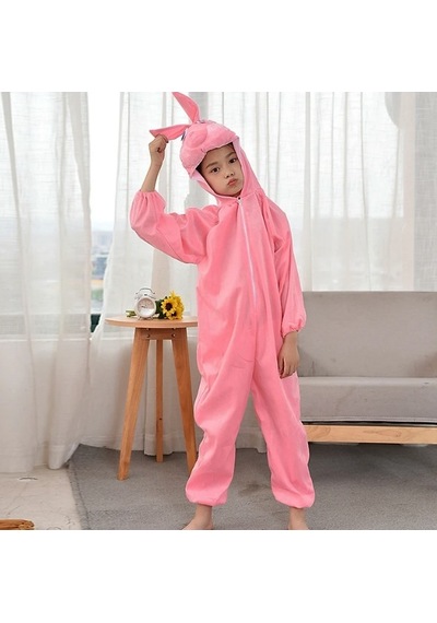 Çocuk Tavşan Kostümü Pembe Renk 6 7 Yaş 120 Cm