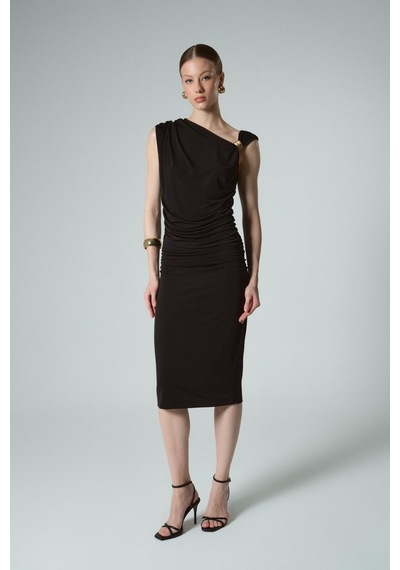 Buly Drape Elbise Siyah