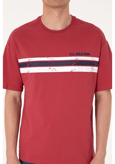U.S. Polo Assn. Erkek Comfort Fit Vişne Bisiklet Yaka Tişört 50306912-VR223