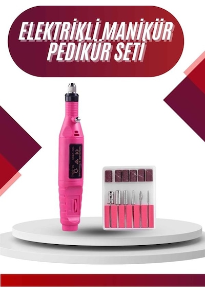 Elektrikli - 159 - Profesyonel Manikür Pedikür Seti Değiştirilebilir - Csmo-tex - Başlık Seçeneği