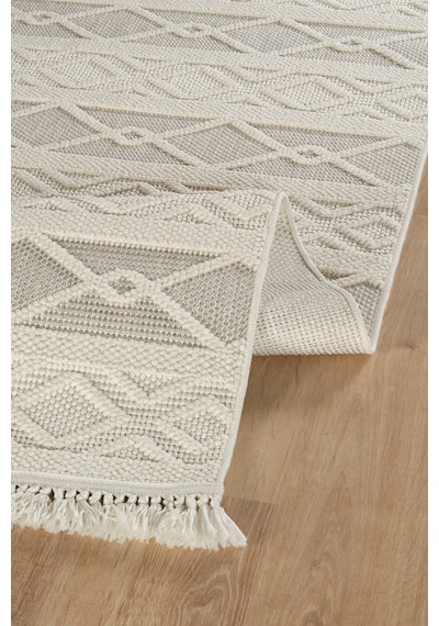 Kaşmir Halı 7/24 İskandinav Larus Grey 80x150 CM Salon Mutfak Halısı Yolluk Kilim