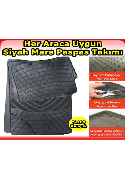 Tiger Marketing Ford Fiesta Uyumlu Mars Kauçuk Siyah Paspas Seti
