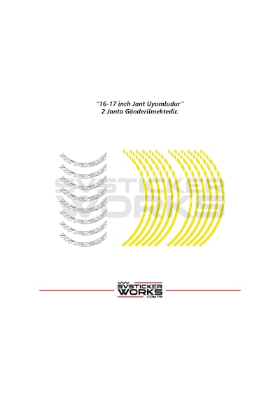 Yamaha Yzf-r25 Jant Sticker Dış Ve İç Set Sticker Jant Şeridi Sarı