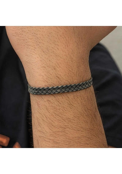 Stillove Gümüş Kazaziye Örgü Bileklik T7186 Gümüş
