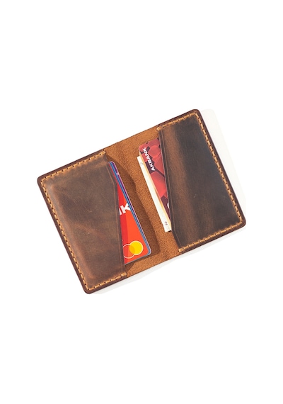 Moneta Camel Isme Kişiye Özel Deri Minimal Cüzdan