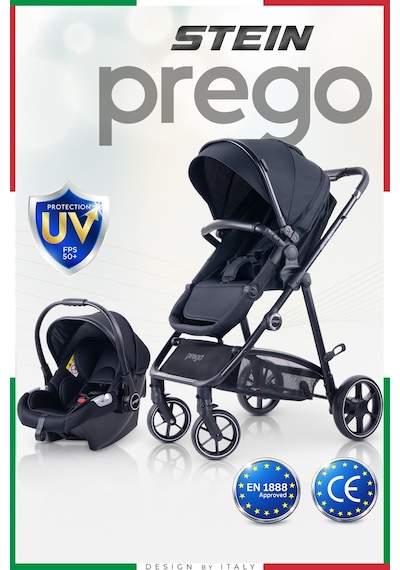 Prego Stein Çift Yönlü Portbebeli Travel Sistem Bebek Arabası Uv Tenteli