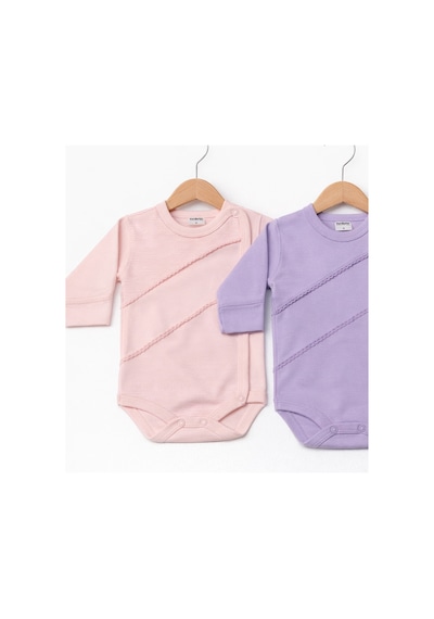 Kardeşler Baby 3'lü Kendinden Eldivenli Çıtçıtlı Body Pembe