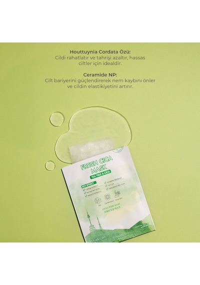 Muldream Fresh Cica Çay Ağacı Yağı Kağıt Yüz Maskesi 25 ML