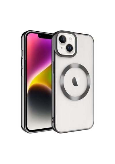 Zeyline Apple Uyumlu iPhone 14 Plus Magsafe Wireless Şarj Özellikli Zore Setro Silikon-siyah