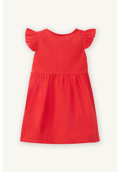 Defacto Flamlı Poplin Elbise Kız Bebek Z7402a226smrd63 Kırmızı-rd63