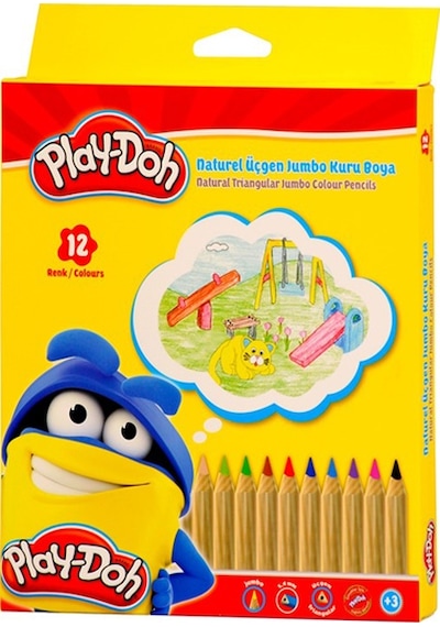 Play-Doh Kuru Boya Naturel Jumbo 12 Renk Play-ku009