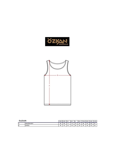 Özkan Underwear Özkan 0113 6'lı Paket Erkek %100 Pamuklu Esnek Yumuşak Ribana Kalın Askılı Atlet Gri Melanj