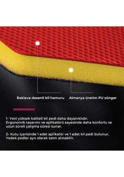 Mg Ps Aplikatörlü El Kil Pedi 12x8 Cm - Araç Boya Temizleme Cırtlı Clay Pad Sponge Block