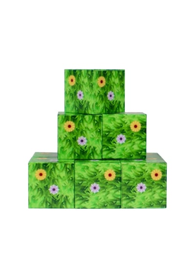 Minecraft Çiçekli Çim Desenli Blok Manyetik Bloklar