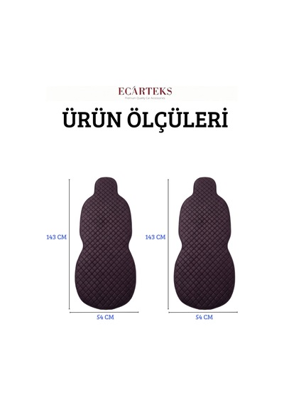 Oto Ön Koltuk İkili Minder Terletmez Kolay Montaj Universal Koruyucu Kılıf Seti Kumaş 87979245