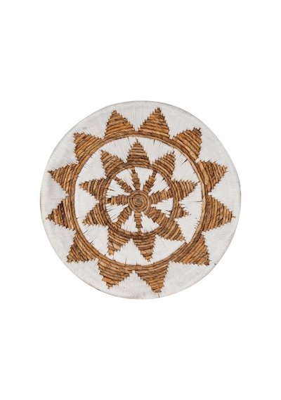 Bohem Hasır Yuvarlak Duvar Dekoru Bambu Ve Makrome İle Yapılan Duvar Süsü 50 Cm X 50 Cm-74