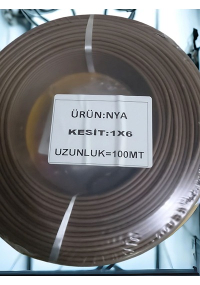 Elektrikhouse Nya Elektrik Kablosu 1x6 100 Metre Kahverengi