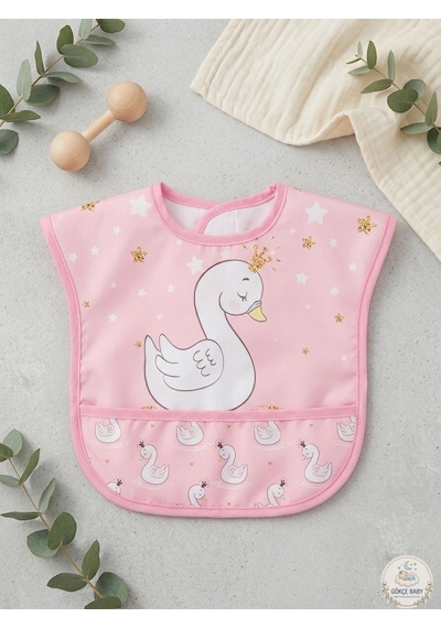 Gökçe Baby 3'lü Set Kısa Kollu Bağlamalı Ayarlanabilir Sıvı Geçirmez Aktivite ve Mama Önlüğü Pembe