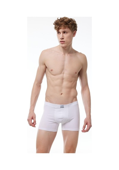Malabadi 074 Erkek Likralı Boxer-Beyaz