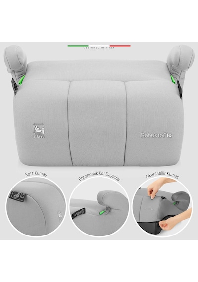 Elele Robustofix I-size Yükseltici Oto Koltuğu İsofix 125-150 Cm 15-36 Kg Siyah