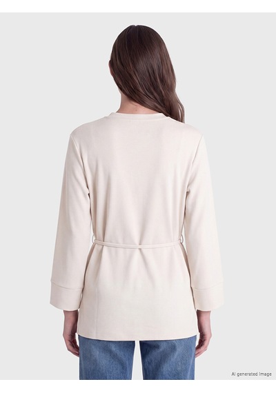 Lcw Modest Bej Soft Touch Kadın Sweatshirt Tunik