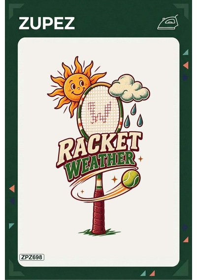 Zpz698 Racket Weather Ütüyle Uygulanabilir Transfer Baskı - 911529756
