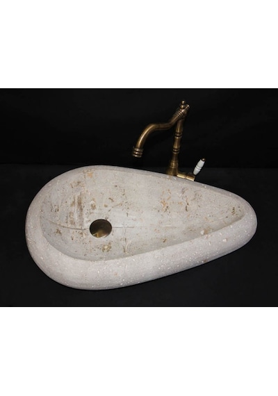 Ham Traverten Çakıl Lavabo