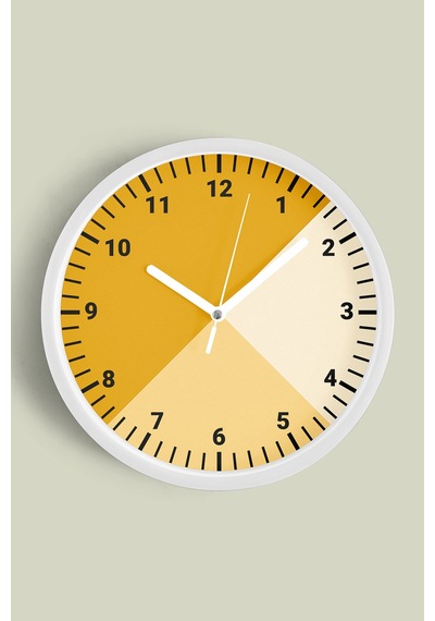 Modern Tasarım Duvar Saati - 25cm - Önü Camlı Beyaz Kasa - Sessiz Mekanizma-jh0606 Beyaz