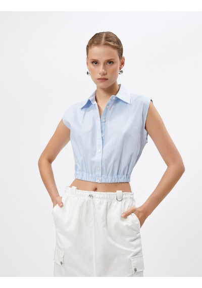 Koton Crop Gömlek Pencere Detaylı Kolsuz Pamuklu Mavi Çizgili 3sak60462pw 3SAK60462PW6S0 Mavi Koton Crop Gömlek Pencere Detaylı Kolsuz Pamuklu Mavi Çizgili 3sak60462pw 3SAK60462PW6S0 Mavi