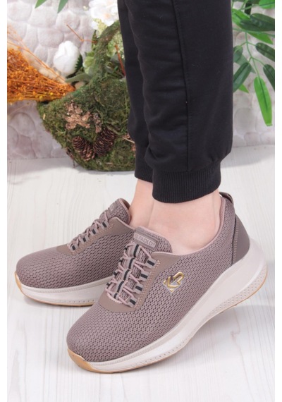 Fort King Anna Rahat Hafif Memory Foam Taban Sneaker Kadın Ayakkabı Vizon