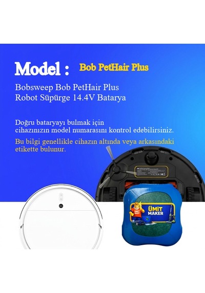Bobsweep Bob Pethair Plus Robot Süpürge 3200 Mah Batarya