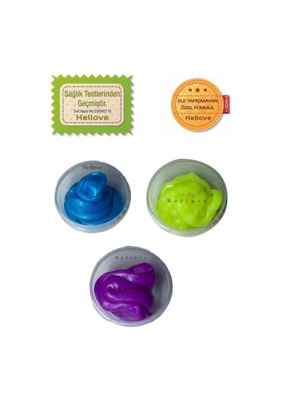 Fosforlu Slime 3 Farklı Renk 3 lü Pofuduk Slaym Oyun Hamuru