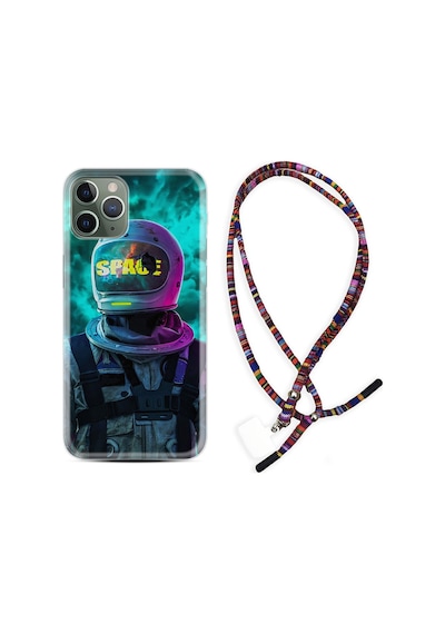 Apple Uyumlu iPhone 11 Pro Max Kılıf Rasta Boyun Askılı Space 1854
