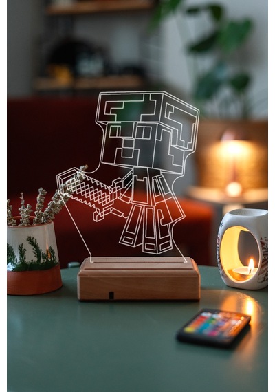 Oyunculara Hediye 3D Gaz Maskesi Led Gece Lambası
