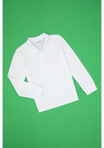 U.S. Polo Assn. Erkek Çocuk Beyaz Basic Polo Yaka Sweatshirt 50313790-VR013