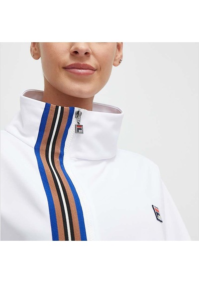 Fila Beyaz Flared Asymmetrıcal Track Jacket Wıth Seven Strıpes Tape Detaıl Beyaz