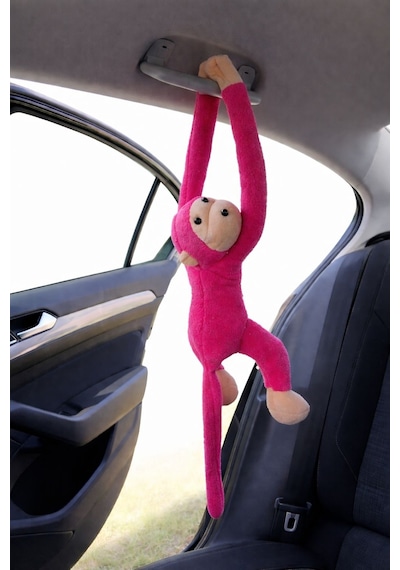 Elleri Yapışan Oyun Ve Uyku Arkadaşı Peluş Maymun Oyuncak Sarılan Maymun M0010 Pembe