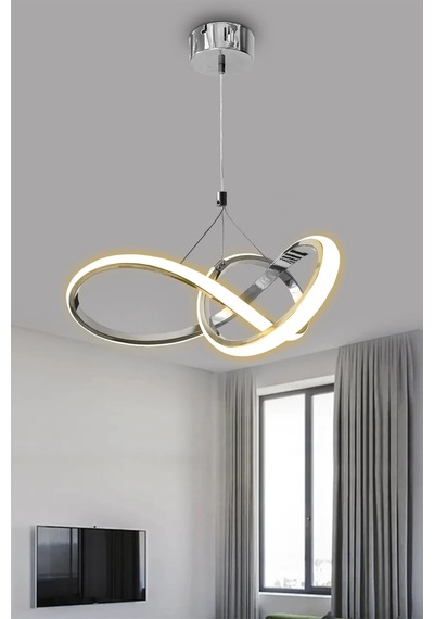 Kardelen Modern Sarkıt Led Avize - Ev & Ofis Avizesi - 3 Renk Kumandasız - Siyah Siyah