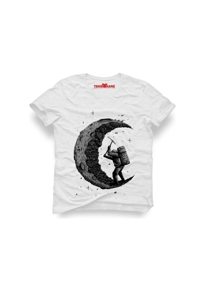 Tshirthane Astronot Moon Ay Tişört Erkek Tshirt