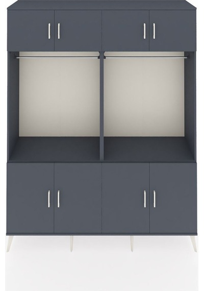 Hyperion Gardrop 10 Raflı 8 Kapaklı 2 Askılı 176x44x221 Antrasit-antrasit Antrasit Hyperion Gardrop 10 Raflı 8 Kapaklı 2 Askılı 176x44x221 Antrasit-antrasit Antrasit