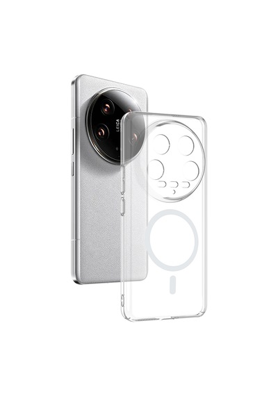Xiaomi Mi 14 Ultra Kılıf Darbe Emici İnce Kamera Korumalı M-safe Şarj Özellikli Pürüzsüz Şeffaf Sertpc Kapak Şeffaf
