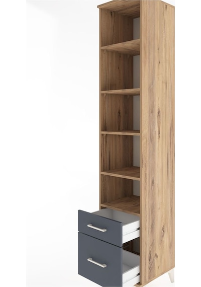 Hyperion Dolap 5 Raflı 2 Çekmeceli 44x44x221 Çam-antrasit Atlas Çam