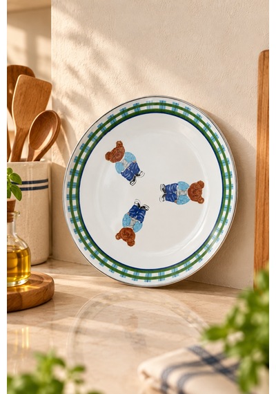 Bernardo Harmony Emaye Servis Tabağı 32 Cm Beyaz - Pembe