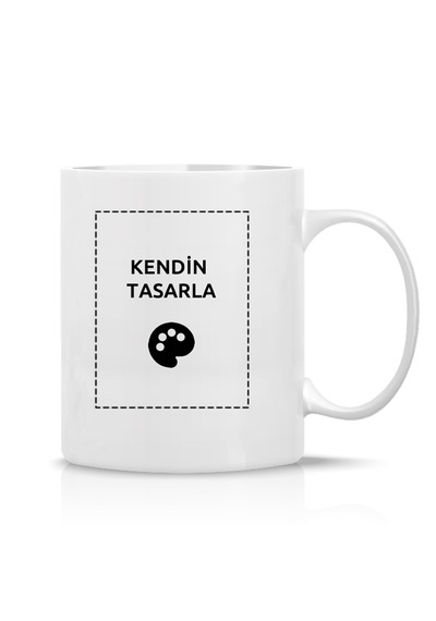 Fotoğraf Baskılı Kendin Tasarla Kişiye Özel Klasik Beyaz Kupa Bardak Kutulu Beyaz