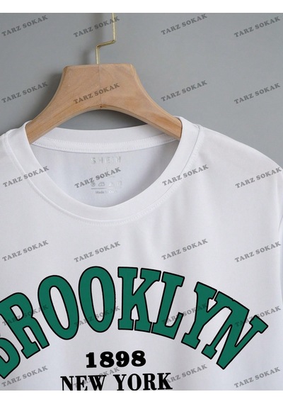 Flood Of Style Crop Ckod-232913 Harf Grafikli Beyaz