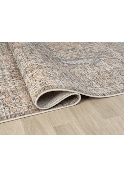 Mariesse Home Vintage Eskitme Desenli Makine Dokuma Salon Oturma Odası Halısı 10202 Bej